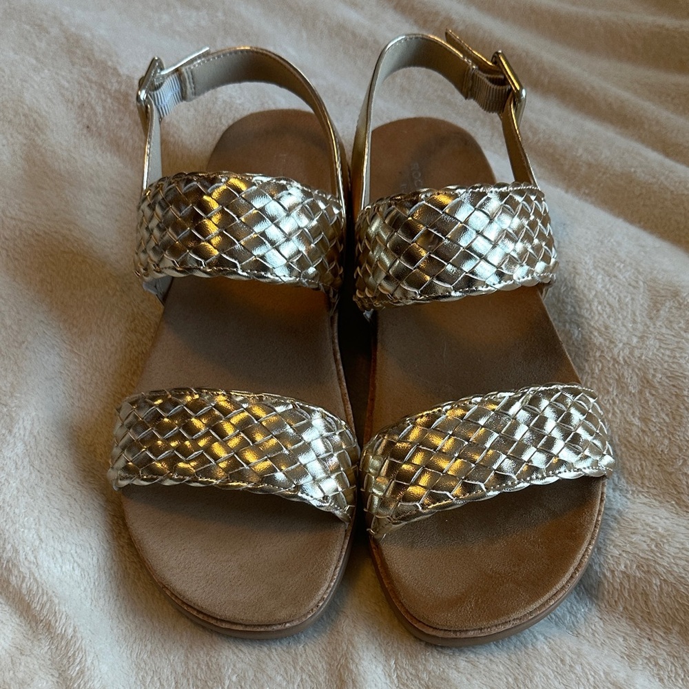 Silver Woven Sandals